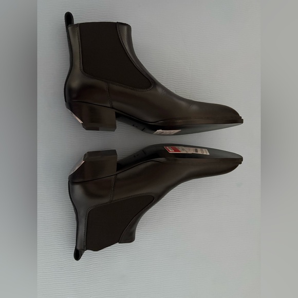 New Alexander Wang black slick 40 cowboy ankle boots in leather Sz36 MSRP:$650 - Picture 7 of 12